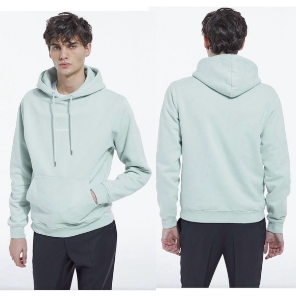 THE KOOPLES LOGO MEN’S HOODIE WITH LOGO ON THE CHEST SEA GREEN NEW Size Large - Picture 4 of 11